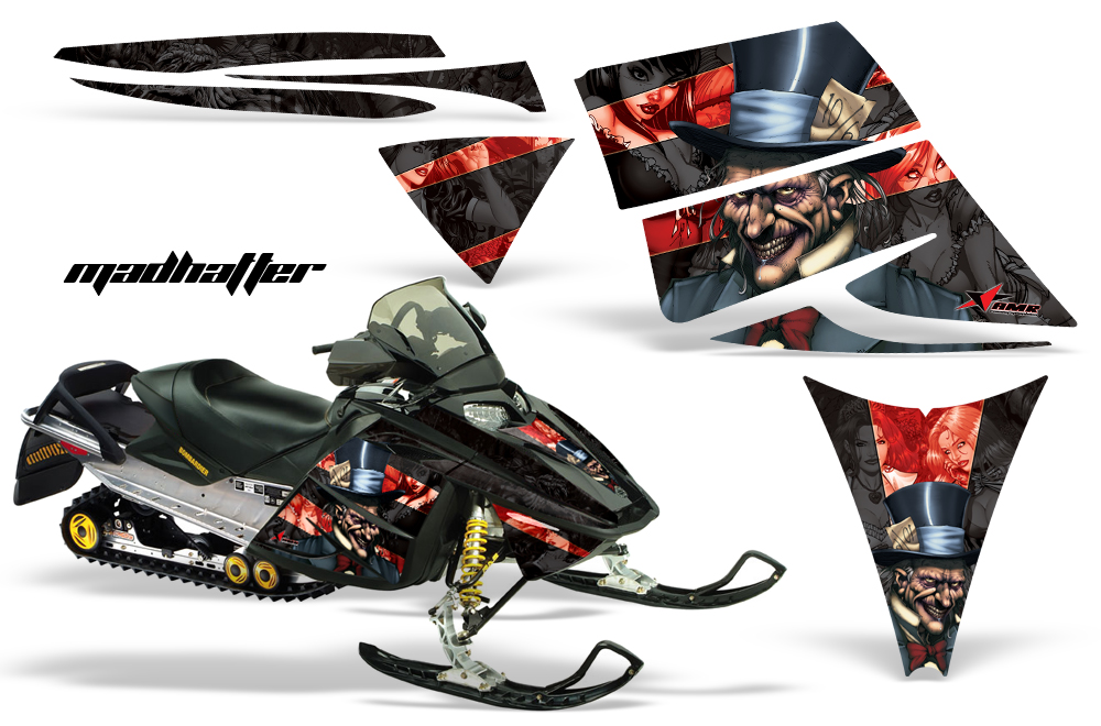 Ski-Doo Rev Graphics Kit MADHATTER Red